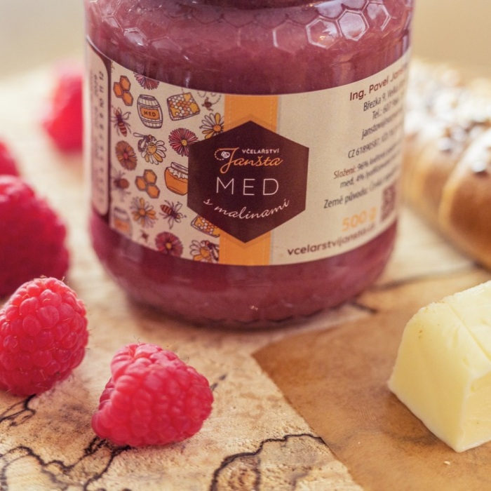 Med s malinami 500g