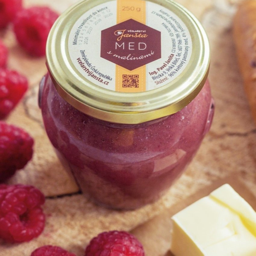 Med s malinami 250g